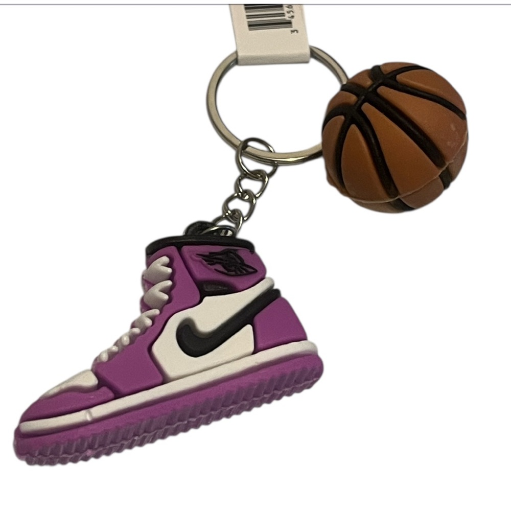Purple and White Sneaker Keychain